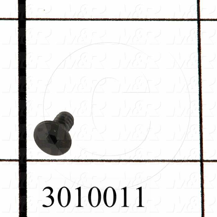 Machine Screws, Flat Head, Steel, Thread Size 4-40, Screw Length 1/4 in., Full Thread Length, Right Hand, Black Oxide