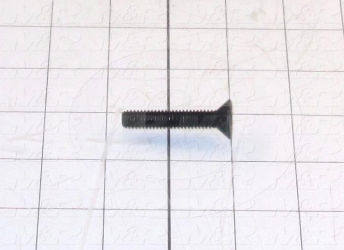 Machine Screws, Flat Head, Steel, Thread Size 5/16-18, Screw Length 1 3/4", Full Thread Length, Right Hand, Black Oxide