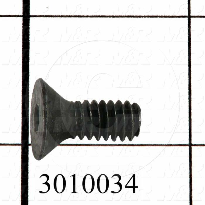 Machine Screws, Flat Head, Steel, Thread Size 5/16-18, Screw Length 1 3/4", Full Thread Length, Right Hand, Black Oxide