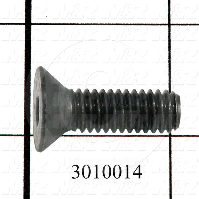 Machine Screws, Flat Head, Steel, Thread Size 5/16-18, Screw Length 1", Full Thread Length, Right Hand, Black Oxide