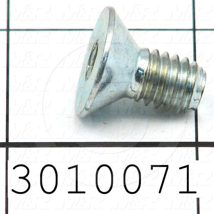 Machine Screws, Flat Head, Steel, Thread Size 5/16-18, Screw Length 5/8", Full Thread Length, Right Hand, Zinc