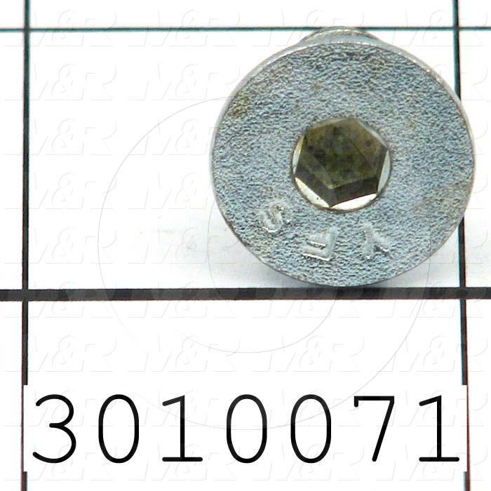 Machine Screws, Flat Head, Steel, Thread Size 5/16-18, Screw Length 5/8", Full Thread Length, Right Hand, Zinc