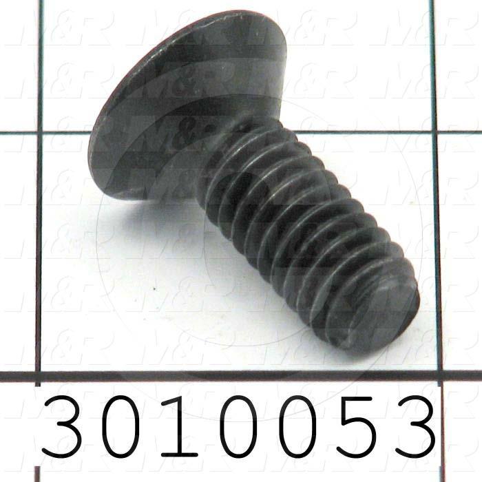 Machine Screws, Flat Head, Steel, Thread Size 5/16-18, Screw Length 7/8 in., Full Thread Length, Right Hand, Black Oxide
