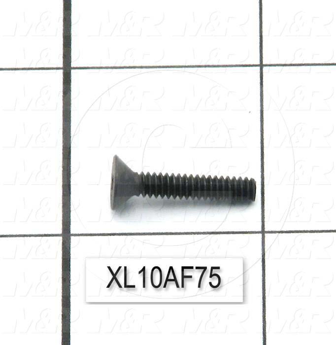 Machine Screws, Flat Head, Steel, Thread Size 6-32, Screw Length 3/4", Full Thread Length, Right Hand, Black Oxide