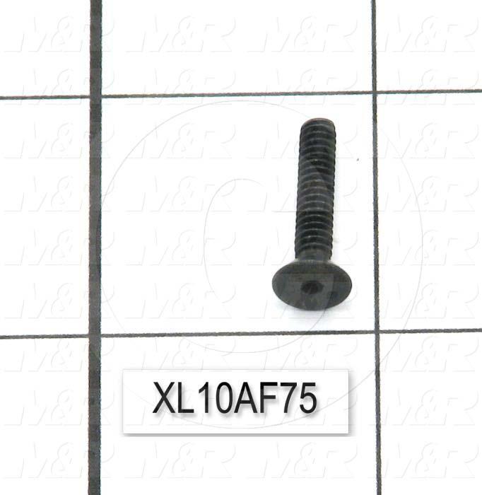 Machine Screws, Flat Head, Steel, Thread Size 6-32, Screw Length 3/4", Full Thread Length, Right Hand, Black Oxide