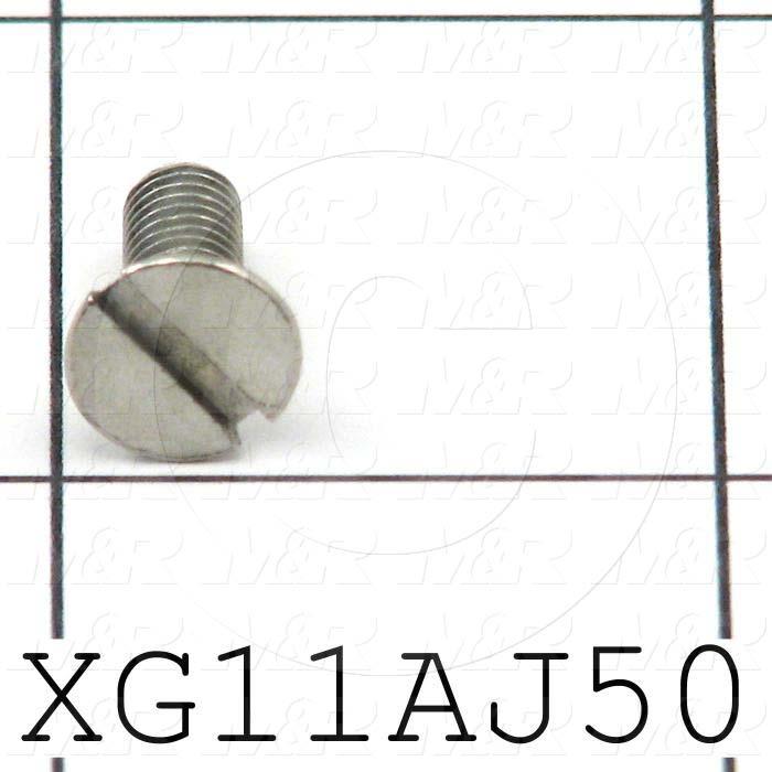 Machine Screws, Flat Slotted Head, Steel, Thread Size 10-32, Screw Length 1/2 in., Right Hand, Nickel