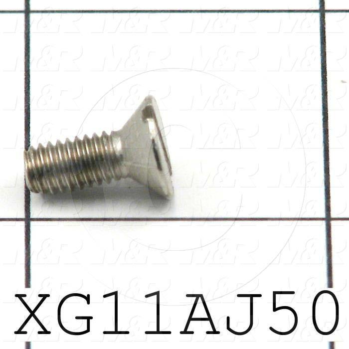 Machine Screws, Flat Slotted Head, Steel, Thread Size 10-32, Screw Length 1/2 in., Right Hand, Nickel