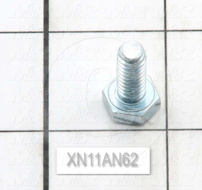 Machine Screws, Hex Head, Steel, Grade Class 5, Thread Size 1/4"-20, Screw Length 5/8", 0.625" Thread Length, Right Hand, Zinc Plated