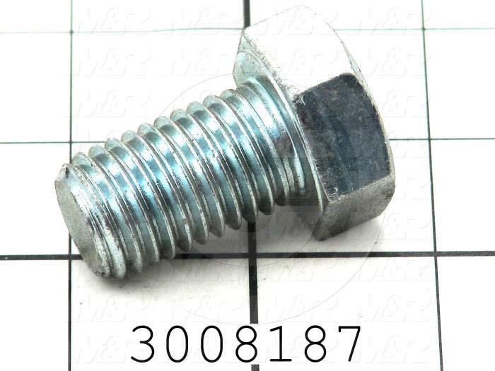 Machine Screws, Hex Head, Steel, Grade Class 5, Thread Size 3/4-10, Screw Length 1 1/4 in., Full Thread Length, Right Hand, Zinc