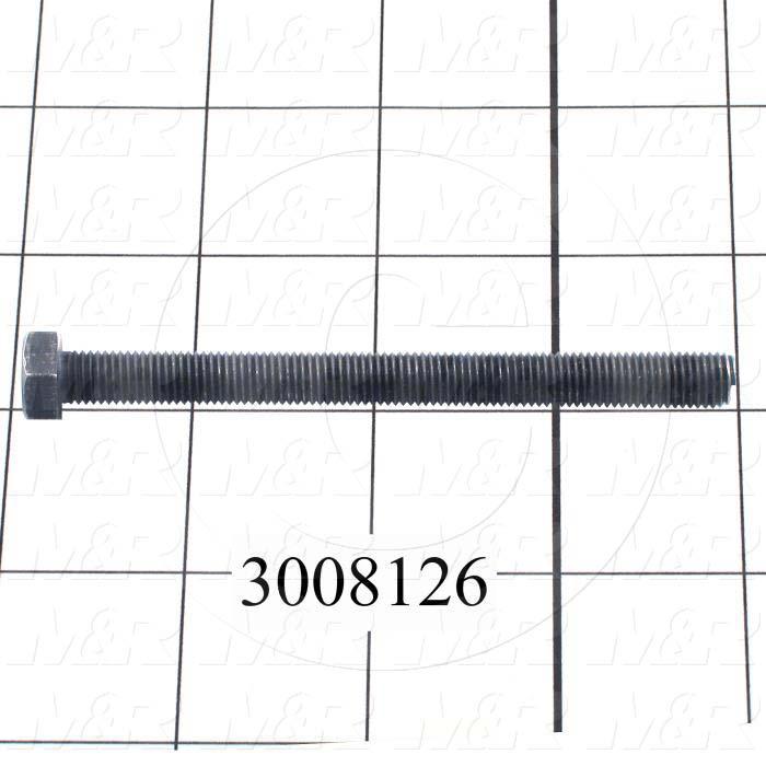 Machine Screws, Hex Head, Steel, Grade Class 5, Thread Size 5/16-24, Screw Length 3 3/4", Full Thread Length, Right Hand, Plain