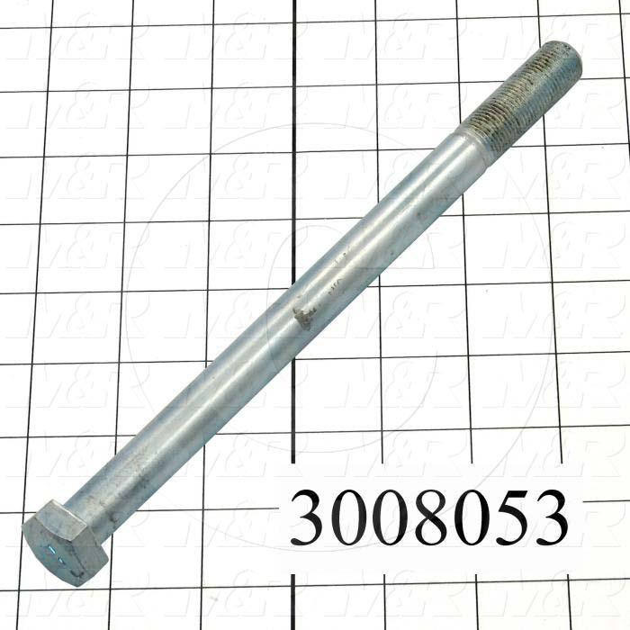 Machine Screws, Hex Head, Steel, Grade Class 5, Thread Size 5/8-18, Screw Length 8 in., Partial Thread Length, Right Hand, Zinc