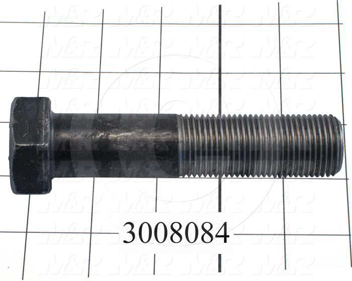 Machine Screws, Hex Head, Steel, Grade Class 8, Thread Size 1-12, Screw Length 4 1/2", Partial Thread Length, Right Hand, Plain