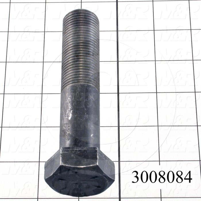 Machine Screws, Hex Head, Steel, Grade Class 8, Thread Size 1-12, Screw Length 4 1/2", Partial Thread Length, Right Hand, Plain