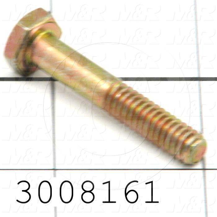 Machine Screws, Hex Head, Steel, Grade Class 8, Thread Size 1/4-20, Screw Length 1 1/2 in., Full Thread Length, Right Hand, Zinc