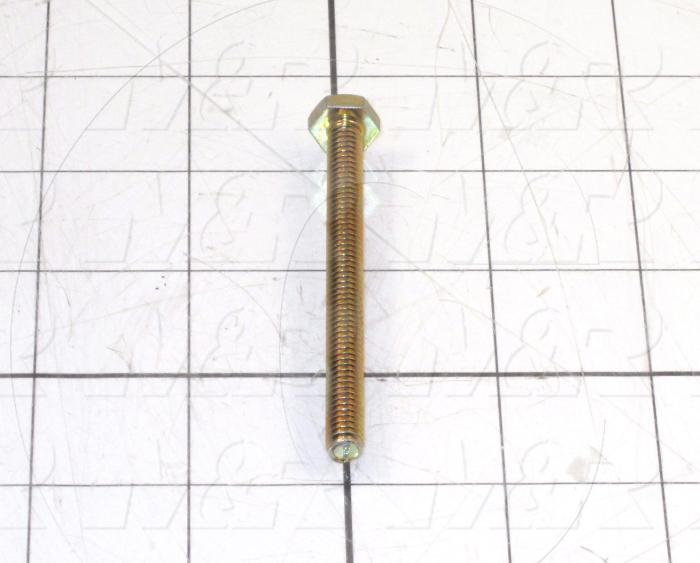 Machine Screws, Hex Head, Steel, Grade Class 8, Thread Size 1/4"-20, Screw Length 3 in., Full Thread Length, Right Hand, Zinc & Yellow Chromate
