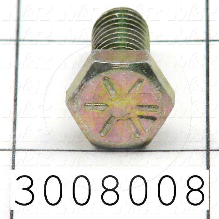Machine Screws, Hex Head, Steel, Grade Class 8, Thread Size 5/16-18, Screw Length 3/4", Full Thread Length, Right Hand, Zinc