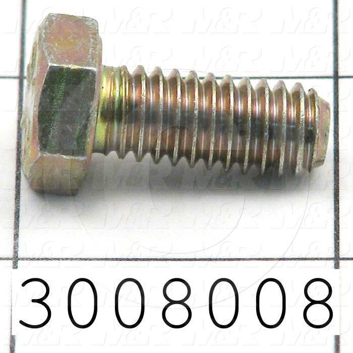 Machine Screws, Hex Head, Steel, Grade Class 8, Thread Size 5/16-18, Screw Length 3/4", Full Thread Length, Right Hand, Zinc