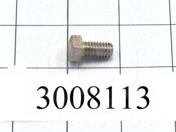 Machine Screws, Hex Head, Steel, Grade Class 8, Thread Size 5/16-18, Screw Length 5/8", Full Thread Length, Right Hand, Zinc