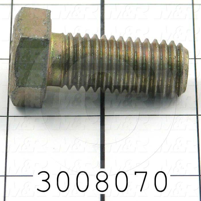 Machine Screws, Hex Head, Steel, Grade Class 8, Thread Size 5/8-11, Screw Length 1 1/2 in., Full Thread Length, Right Hand, Zinc