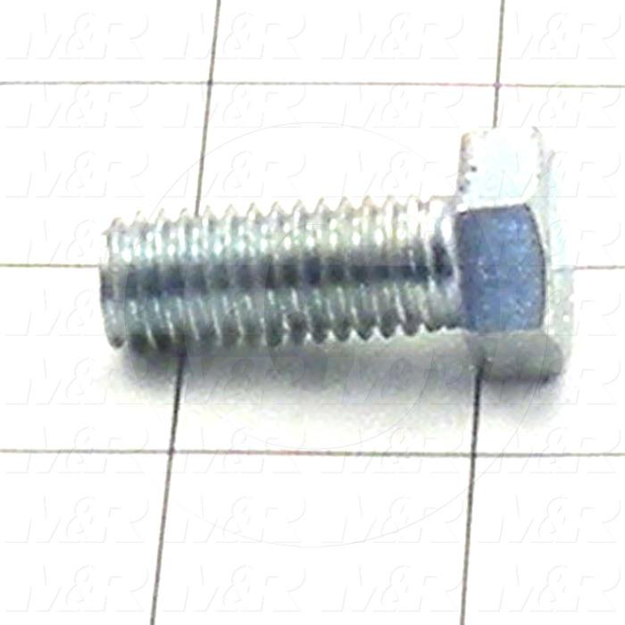 Machine Screws, Hex Head, Steel, Thread Size 1/2-13, Screw Length 1 1/4 in., Full Thread Length, Right Hand, Zinc