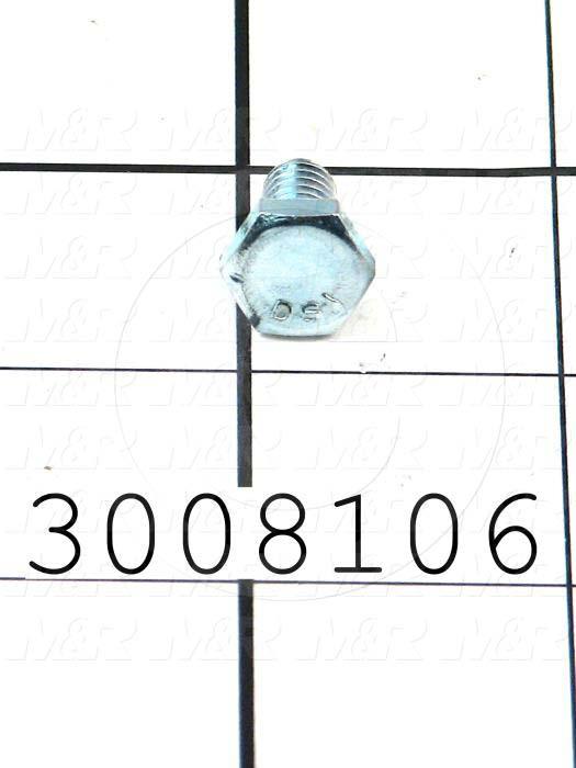 Machine Screws, Hex Head, Steel, Thread Size 1/4"-20, Screw Length 1/2 in., Full Thread Length, Right Hand, Zinc