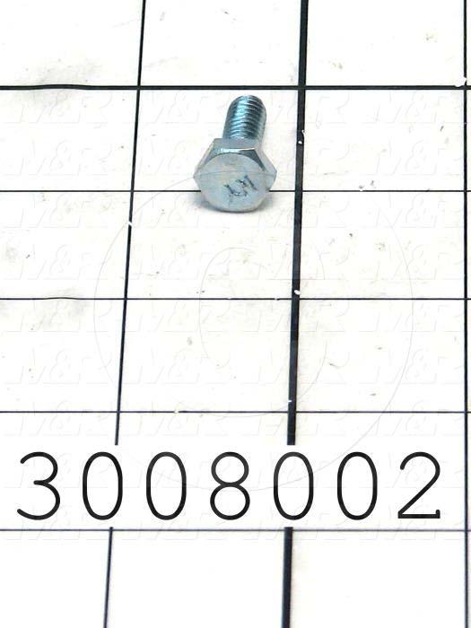 Machine Screws, Hex Head, Steel, Thread Size 1/4"-20, Screw Length 3/4", Full Thread Length, Right Hand, Zinc