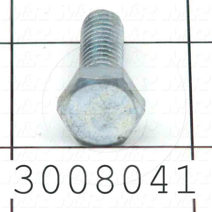Machine Screws, Hex Head, Steel, Thread Size 1/4"-20, Screw Length 7/8 in., Full Thread Length, Right Hand, Zinc