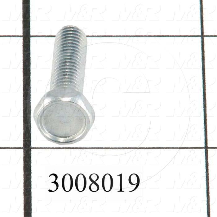 Machine Screws, Hex Head, Steel, Thread Size 10-24, Screw Length 5/8", Full Thread Length, Right Hand, Zinc