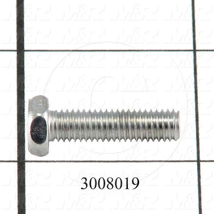 Machine Screws, Hex Head, Steel, Thread Size 10-24, Screw Length 5/8", Full Thread Length, Right Hand, Zinc