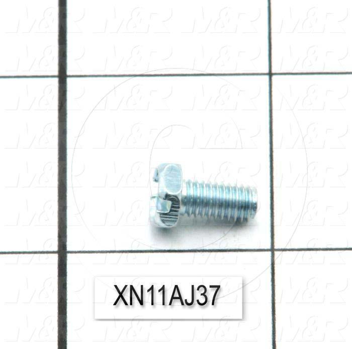 Machine Screws, Hex Head, Steel, Thread Size 10-32, Screw Length 3/8", 0.39" Thread Length, Right Hand, Zinc Plated