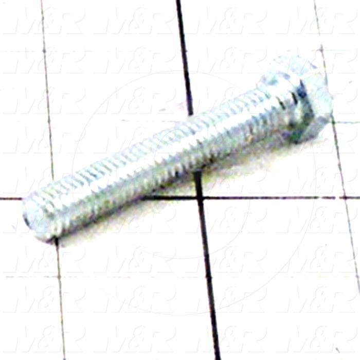 Machine Screws, Hex Head, Steel, Thread Size 3/8-16, Screw Length 2 1/4", Full Thread Length, Right Hand, Zinc