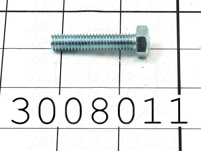 Machine Screws, Hex Head, Steel, Thread Size 5/16-18, Screw Length 1 1/2 in., Partial Thread Length, Right Hand, Zinc