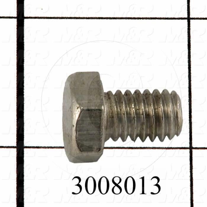 Machine Screws, Hex Head, Steel, Thread Size 5/16-18, Screw Length 1/2 in., Full Thread Length, Right Hand, Zinc