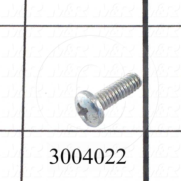 Machine Screws, Pan Phillips Head, Steel, Thread Size 6-32, Screw Length 1 1/4 in., Full Thread Length, Right Hand, Zinc