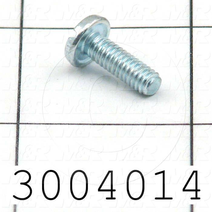 Machine Screws, Pan Phillips Head, Steel, Thread Size 8-32, Screw Length 1/2 in., Right Hand, Zinc