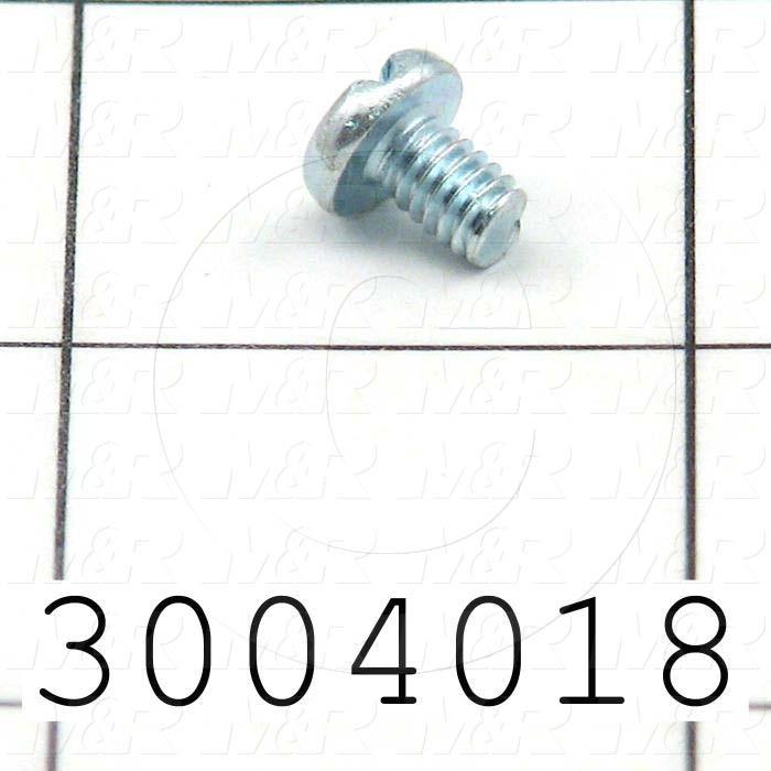 Machine Screws, Pan Phillips Head, Steel, Thread Size 8-32, Screw Length 1/4 in., Full Thread Length, Right Hand, Zinc