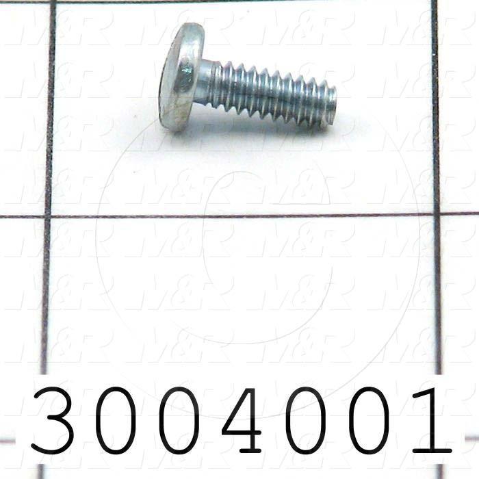 Machine Screws, Pan Phillips/Slotted Head, Steel, Thread Size 6-32, Screw Length 3/8", Right Hand, Zinc