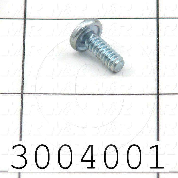 Machine Screws, Pan Phillips/Slotted Head, Steel, Thread Size 6-32, Screw Length 3/8", Right Hand, Zinc