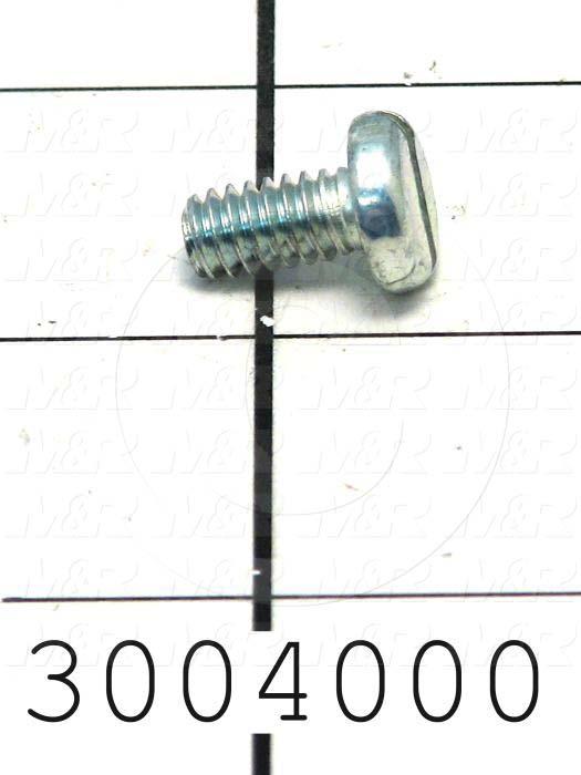 Machine Screws, Pan Slotted Head, Steel, Thread Size 1/4-20, Screw Length 1/2 in., Right Hand, Zinc