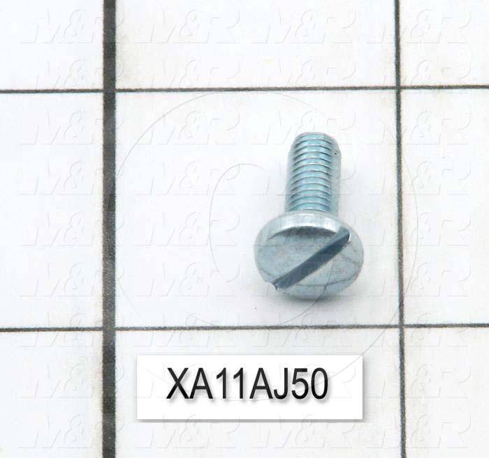 Machine Screws, Pan Slotted Head, Steel, Thread Size 10-32, Screw Length 1/2 in., Full Thread Length, Right Hand, Zinc