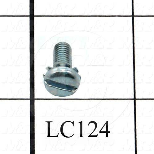 Machine Screws, Pan Slotted Head, Steel, Thread Size 10-32, Screw Length 1/2 in., Full Thread Length, Right Hand, Zinc, With Locking Washer