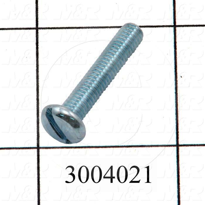 Machine Screws, Pan Slotted Head, Steel, Thread Size 10-32, Screw Length 1", Full Thread Length, Right Hand, Zinc