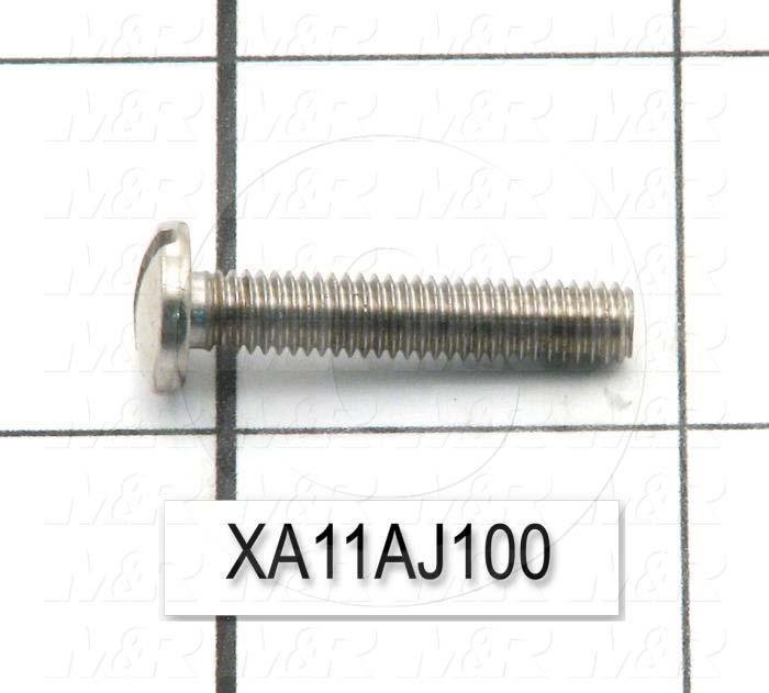 Machine Screws, Pan Slotted Head, Steel, Thread Size 10-32, Screw Length 1", Full Thread Length, Right Hand, Zinc