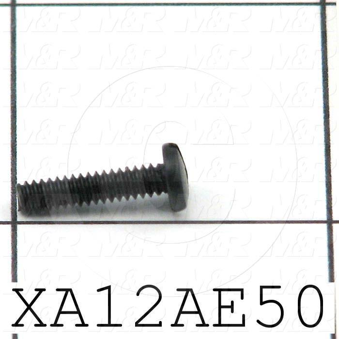 Machine Screws, Pan Slotted Head, Steel, Thread Size 4-40, Screw Length 1/2 in., Full Thread Length, Right Hand, Black Oxide
