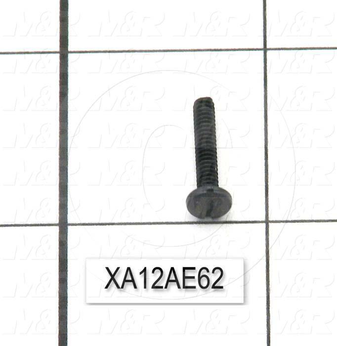 Machine Screws, Pan Slotted Head, Steel, Thread Size 4-40, Screw Length 5/8", Full Thread Length, Right Hand, Black Oxide