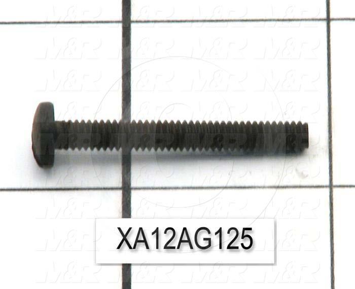 Machine Screws, Pan Slotted Head, Steel, Thread Size 8-32, Screw Length 1 1/4 in., Full Thread Length, Right Hand, Black Oxide