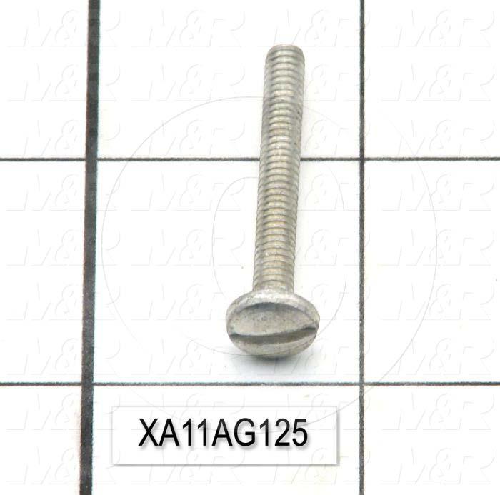 Machine Screws, Pan Slotted Head, Steel, Thread Size 8-32, Screw Length 1 1/4 in., Full Thread Length, Right Hand, Zinc