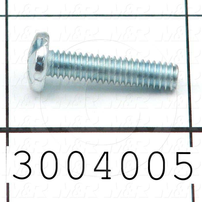 Machine Screws, Pan Slotted Head, Steel, Thread Size 8-32, Screw Length 3/4", Full Thread Length, Right Hand, Zinc