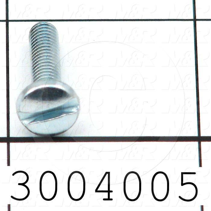 Machine Screws, Pan Slotted Head, Steel, Thread Size 8-32, Screw Length 3/4", Full Thread Length, Right Hand, Zinc