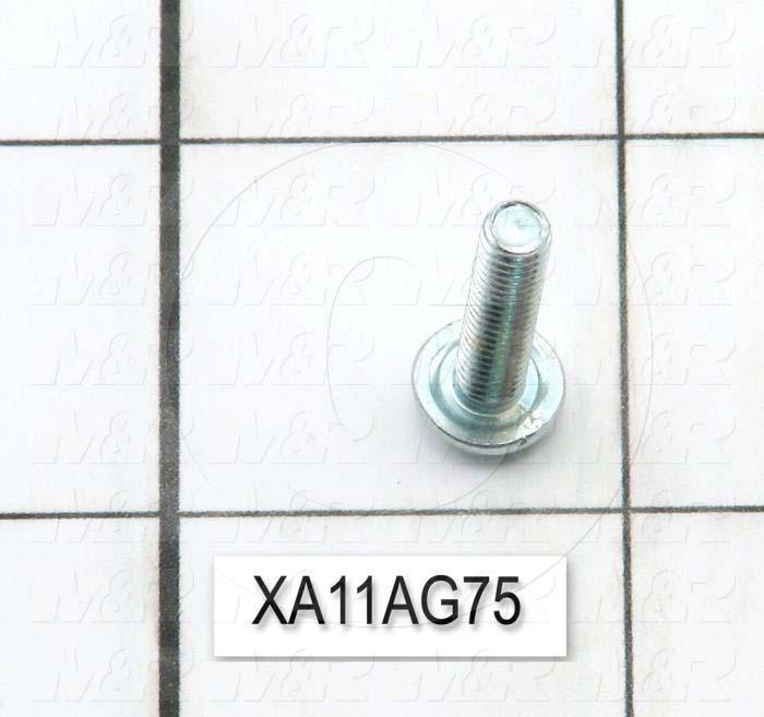 Machine Screws, Pan Slotted Head, Steel, Thread Size 8-32, Screw Length 3/4", Full Thread Length, Right Hand, Zinc